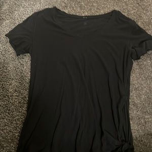 Lululemon v neck short sleeve top side slit tie black size 8